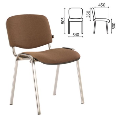 STULL for staff and visitors to Brabix ISO CF-001, chrome frame, brown fabric