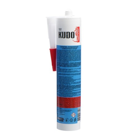 Sealant Kudo, sanitary, silicone, white, 280 ml-1