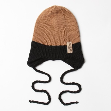 Children's hat minku rr 46-48, beige/black color