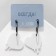 Earrings "heart", white color in black metal, D = 3 cm