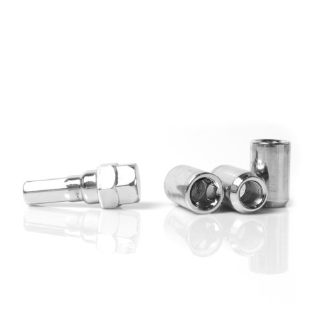 Wheel nuts M12x1.25, L = 32 mm, under the hexagon, cone, 20 pcs. + key, chrome, jn-302-1