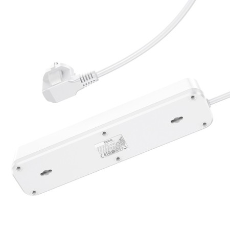 Network filter Hoco NS1, 4 outlets, 4000 W 16 A, Type-C PD 20 W, 2 USB 3 A, 1.8 m, white-2