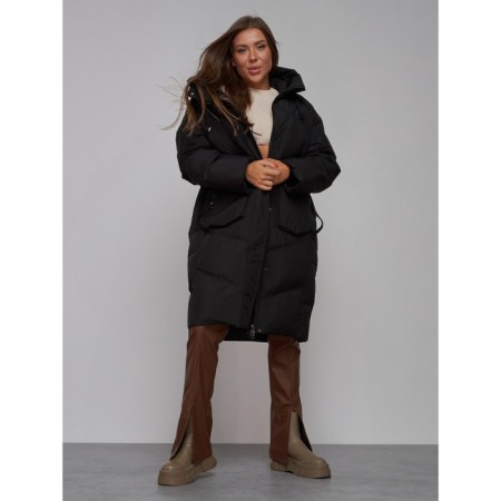 Coat insulated winter female, size 46, black color-13