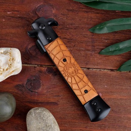 Folding knife "dusk - web" steel - 65x13, handle - wood, 23 cm-1