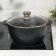 Pamper "granite Star", 4 l, d = 24 cm, h = 12 cm, glass cover, anti -stick coating, black color