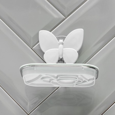 Soap dish on the suction cup "Butterfly", plastic, 13 × 11 × 9.5 cm, color mix-3