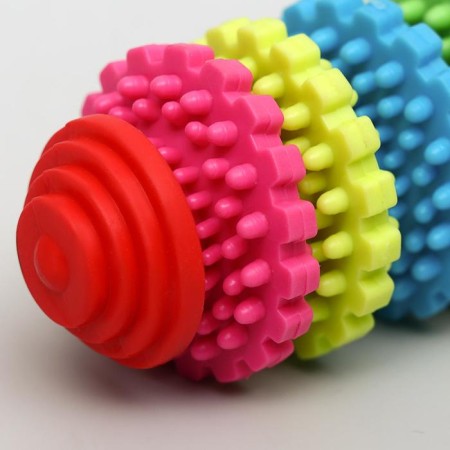 Little toy "gears" (5 rotating rings), TPR, 10 cm, mix of flowers-1