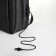 City backpack on a zipper, 2 pockets, with USB, black color