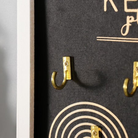 Hooks decorative wood "Keys. Abstraction. Rainbow" Black with gold 24x32 cm-2