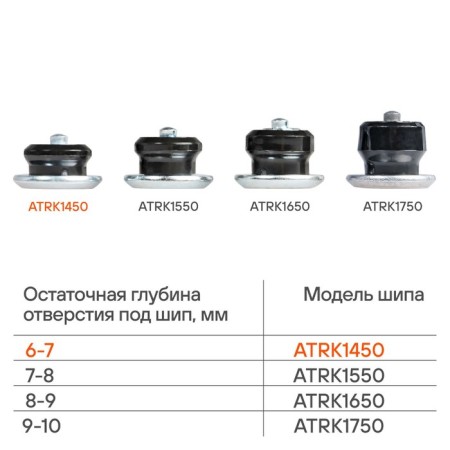 Repair spikes 7 mm, 50 pcs. In a package with a top of Atrk1450-2
