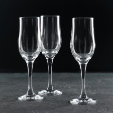 Set of glass glasses for champagne Tulipe, 200 ml, 3 pcs