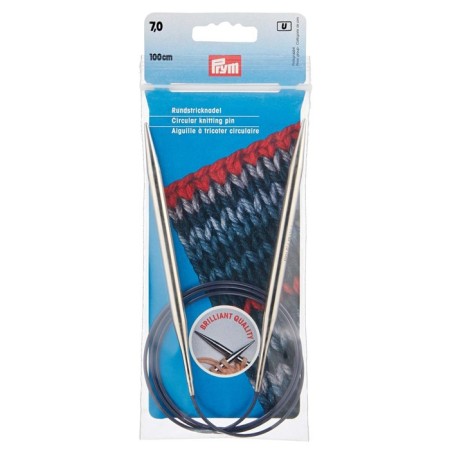 Circular knitting needles, brass 100 cm/ 7.0 mm