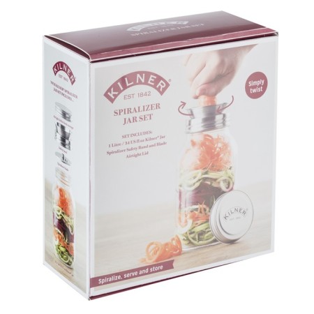 Bank with spiralizer Kilner, glass, 1 liter-11