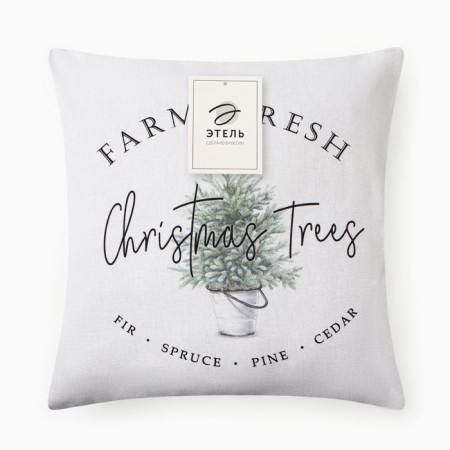 New Year. Decorative pillowcase "Ethel" Christmas Trees 40x40 ± 4 cm, 100% cotton-5