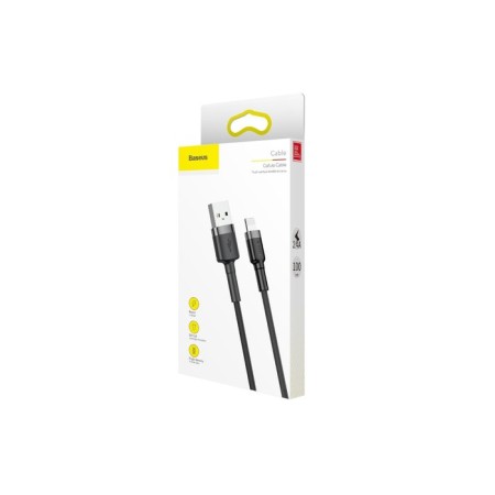 Baseus cable, Lightning - USB, 2.4 A, PVC braid, 1 m, black -gray-9