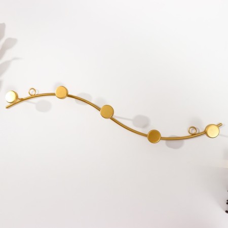 Decorative metal hooks "Wave with dots" gold 6x40 cm-1
