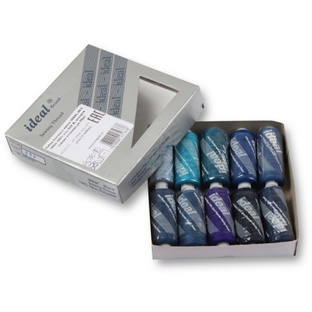 A set of household threads IDEAL 40/2, length 366 m, assorted color (blue shades), 10 pcs to the UP-2
