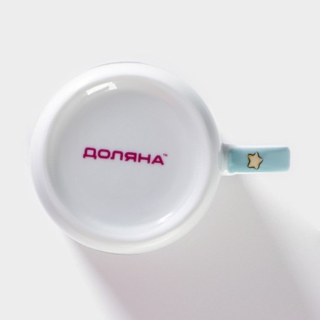Ceramic share mug "Kotik", 230 ml, white color-3