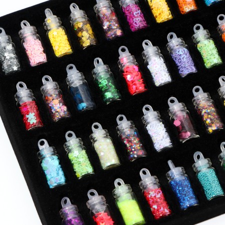 Glitter, set of 48 jars with a traffic jam of 1 g-1