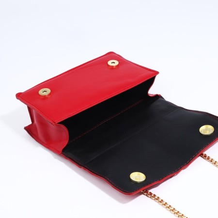 Bag Messenger with zipper, red color-4