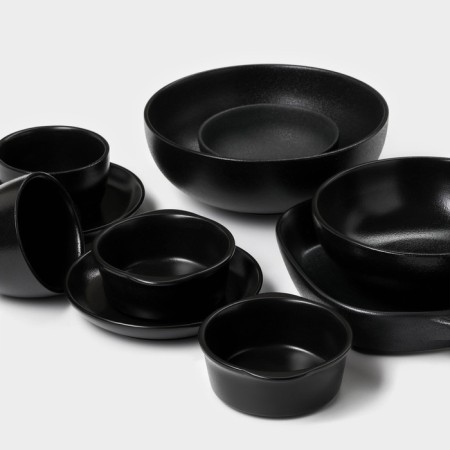 Набор салатников керамических Magistro Carbon, 3 предмета: d=11/16/19,5 см, 250/650/1,2 л-20