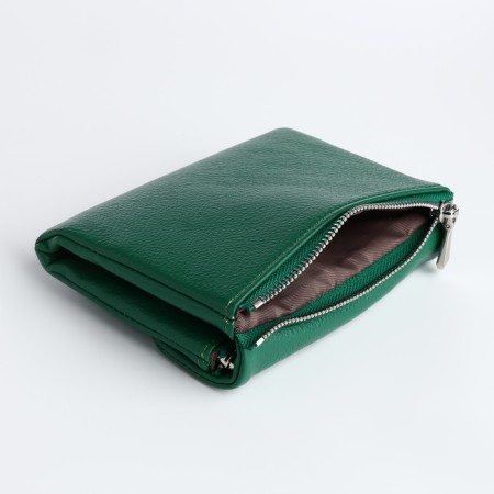 Women's wallet on magnet, green color-2