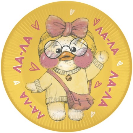 Paper plate "La-la-duck", in a set 6 pieces, 23 cm