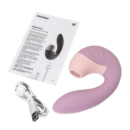 Satispyer Supernova vibrator, with a vacuum wave stimulator, 16.9 cm, silicone, pink color-11