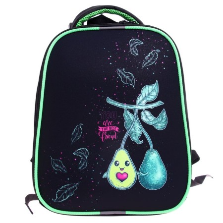 School backpack 38 x 30 x 16 cm, ergonomic back, stavia "avocado"-2