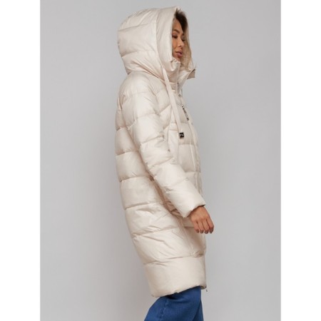 Coat insulated winter female, size 48, color light-beige-5