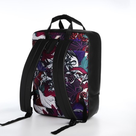 A backpack - a bag, Erich Krause, a wallet from textiles, artificial leather, purple color-1