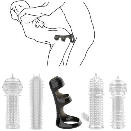 A set of nozzles of massage, stimulating, gel silicone, 5 pcs