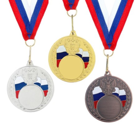 Medal for applying 067 diam 5 cm, tricolor. Color ser. With a ribbon-1