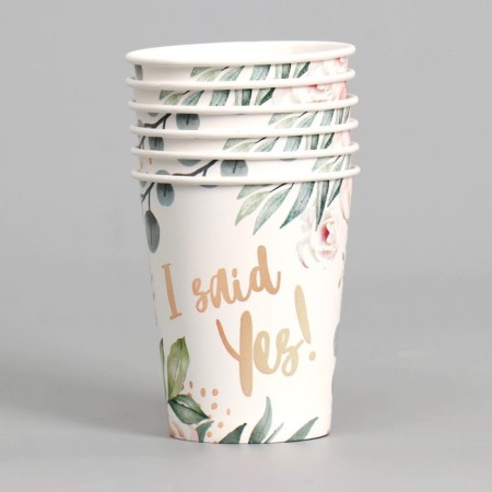 A one -time paper glass I Said Yes!, Set 6 pcs, 250 ml-1