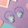Hair gum "Gloss" (set 2 pcs) unicorn, 3 cm, blue
