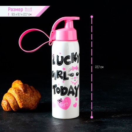 Water bottle “Cat”, 500 ml, white color-2