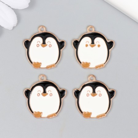 Decor for creativity metal, enamel "Penguin Pukhlyash" 2.2x2.3 cm-2