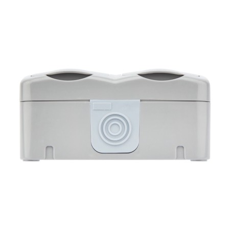 Horizontal block 2 sockets (ceramics) mini ip54 with grounding, o/y, gray kranz-4