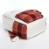 Youth backpack from textiles, 3 pockets, white/brown/red color
