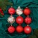 Set of balls plastic D-8 cm, 9 pcs "Melody" Snowlies gloss, red