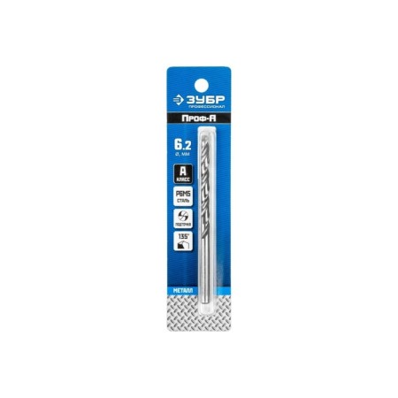 Bison drill, steel P6M5, cylindrical shank, 6.2 x 101 mm, class A-1