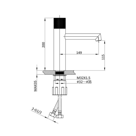 Vince Desire VBF-1D3CH sink mixer, pour 149 mm, brass, chrome-3