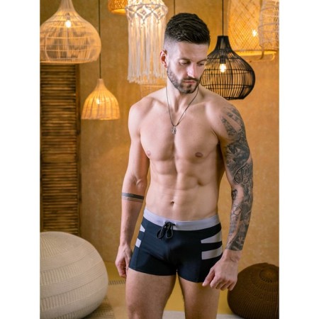 Male bathing panties, size 50, black color, gray color-1