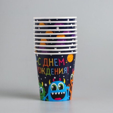 A one -time paper glass "monsters", 250 ml.-1