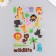 Plastic sticker "Animals in the tropics/on a farm" with sparkles 14x25 cm