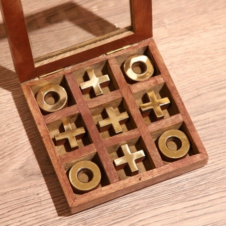 Game desktop "Cross-cuts" 13x13 cm, manpower, brass-3