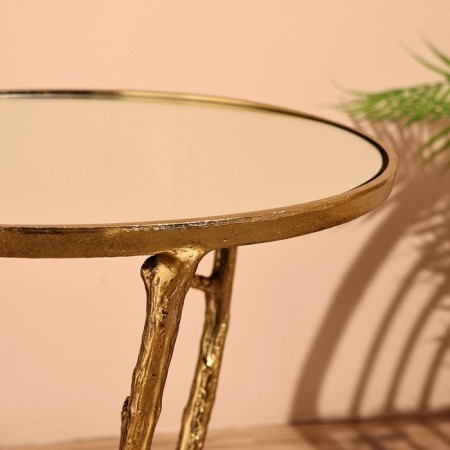 Coffee table 46x46x60 cm, aluminum, glass-3