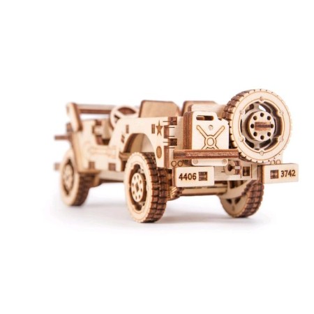 Mechanical 3D puzzle made of wood "Jeep"-2