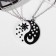 Kulons "Demetrons" day and night, black and white color in silver, 45 cm