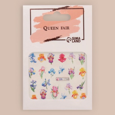Slider - nail design "Flower happiness", packing 6 pcs, multi -colored-3